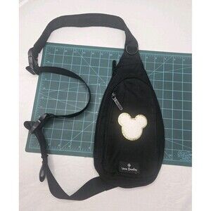 Vera Bradley Sling Backpack Bag Travel Black w/ Floral Lining